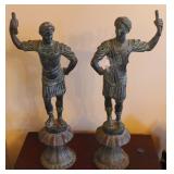 2 METAL STATUES