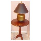 ANTIQUE TABLE AND LAMP