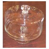 COVERED CAKE PLATE ETCHED