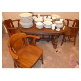 OAK TABLE W/CHAIRS