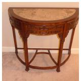 MARBLE TOP HALF MOON TABLE