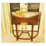 MARBLE TOP HALF MOON TABLE