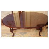 QUEEN ANNE GLASS TOP COFFEE TABLE  