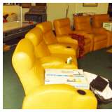 6 LEATHER THEATER CHAIRS