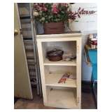 Lot 96 - painted wooden cabinet and floral arrangement