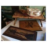 tiger print rattan breakfast tray