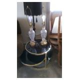 Brass and smoked glass 3 tier table