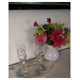 floor lamp with glass snack table