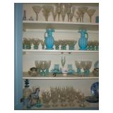 blue/crystal stemware