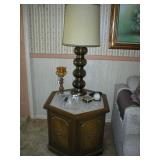 Italian style drum table and lamps