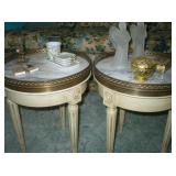 Italian style matching marble tables 13" diameter