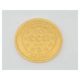 Belgium 1987 50 Ecu Gold Coin - Treaty Of Rome Anniversary.