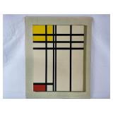 Piet Mondrian Opposition Of Lines: Red And Yellow, Print On Board Of 1937 Oil On Canvas. Dutch Artist Piet Mondrian (1872 - 1944).