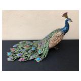 Rare Jay Strongwater Limited Edition Jeweled Grand Peacock Statue, No. 238/300.