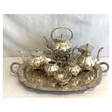 Outstanding 7 Piece Sterling Silver Tea Service Set By Sanborns Of Mexico. This Set Weighs In At A Hefty 18lbs 7ozs.