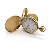 1908 Waltham Pocket Watch In 14k Gold Hunter Case. Movement No. 17602867.