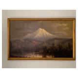 Eliza Barchus Signed Original Oil On Canvas Painting Of Mt. Hood In Oregon. 