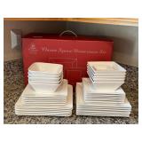 36 Piece White Square Porcelain China
