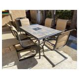 Seven Piece Hamilton Beach Outdoor Patio Table And Chairs Set.