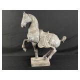 Ceramic Saddled Horse With Turquoise-Like Cabochon Ornamentation. Stamped Freeman And Mcfarlin Potteries Of California.