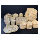 Mikasa "Just Flowers" 60 Piece Bone China Dinnerware Set With Storage Bags. 