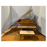 1911 Steinway Baby Grand Model O Piano And Bench In A Mahogany Finish. Original Keyboard.