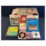 Box Lot Of Vintage Vinyl Records.