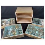 Mid Century Modern 4 Drawer Silverware Box Full Of Vintage Silverware