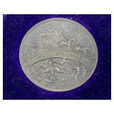 Hard To Find 1852-1902 Wells Fargo & Co. 50th Anniversary Silver Medallion Coin In Original Case.