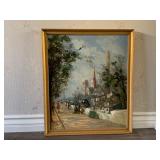 Alain Durvil Signed Paris Market Painting.