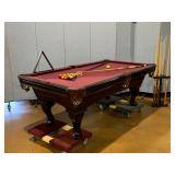  8 Foot Olhausen Pool Table With Accessories.
