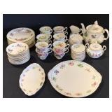 Royal Albert 53 Piece Flower Of The Month Luncheon Dining Set.