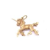 14k Gold Unicorn Pendant, 7g.
