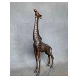 Bronze Giraffe Sculpture With Lovely Detail. 