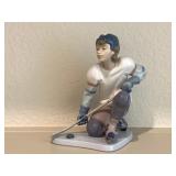 Lladro 6108 Porcelain Hockey Player Figurine.