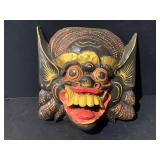 Hand Painted Wooden Dragon Mask.