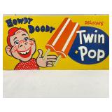 Vintage Metal Wall Sign, Howdy Doody Twin Pop Popsicles.