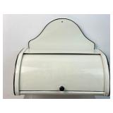 Enamel Over Metal Vintage Style Roll Door Bread Box.