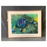  Art Leroy Neiman Black Panther Limited Edition Serigraph, Framed. Pencil Signed In Lower Right Corner, No. 292/300