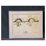  Art Salvador Dali Pencil Signed Limited Edition Lithograph - Winter, Summer, Patient Lovers. No. 207/300.