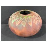 R. Kevin Kelley Signed Hand Made Raku Pot.