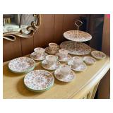 Minton "Haddon Hall" 23 Piece Porcelain Dessert Set.