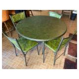 Vintage Folding Table With Four Gatefold Chairs.