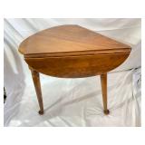 Vintage Ethan Allen Double Drop Leaf Triangle Side Table. Very Unique Side Table With 3 Options For Display