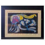 Karel Appel Pencil Signed "Floating Black Passion
