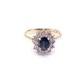 Sapphire And Diamond 14k Gold Ring. Size 5.5, 2g.