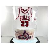 Amazing Upper Desk Chicago Bulls Michael Jordan Jersey Light Up Display. 