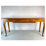 Vintage Ethan Allen Side Board Buffet Table. Single Drawer With Metal Hardware And Lovely Curved Legs.