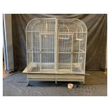 Large Metal Sunlite Bird Aviary On Wheels And Center Divider For Housing Animals Separately. Ideal For Parrots Or Several Smaller Birds. 