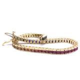14k Gold Multi Colored Natural Rainbow Sapphire 7 Inch Bracelet. 6.30 Carats, 16 Grams.